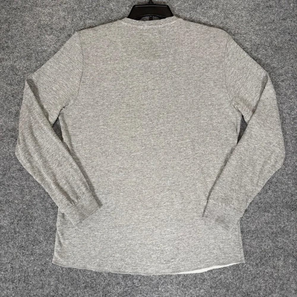 Marine Layer Henley Shirt Mens Large Long Sleeve Casual‎ Pullover Heather Gray